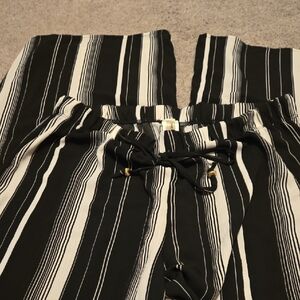 Black and White Striped Pants